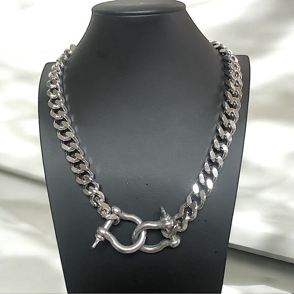 Stainless Steel HorseBit Necklace Thick Cuban Chain Link - Picture 4 of 4